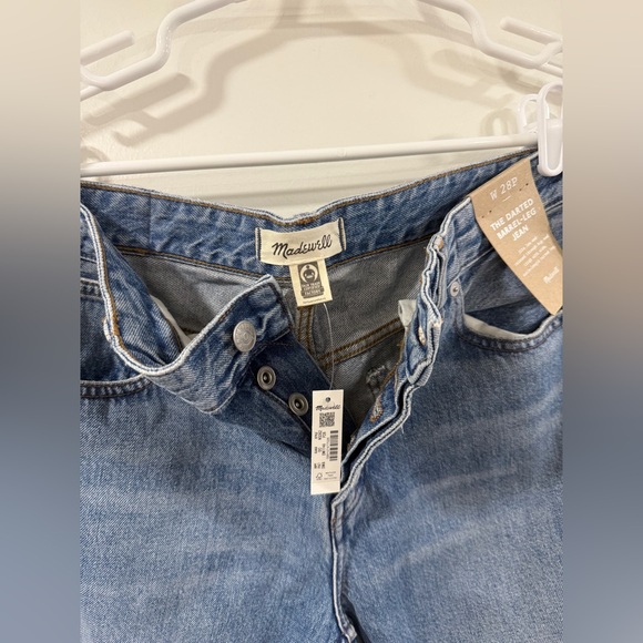 Madewell Darted Barrel Leg Jean 28P Petite NWT High Rise Curved Ankle Denim - Picture 9 of 10